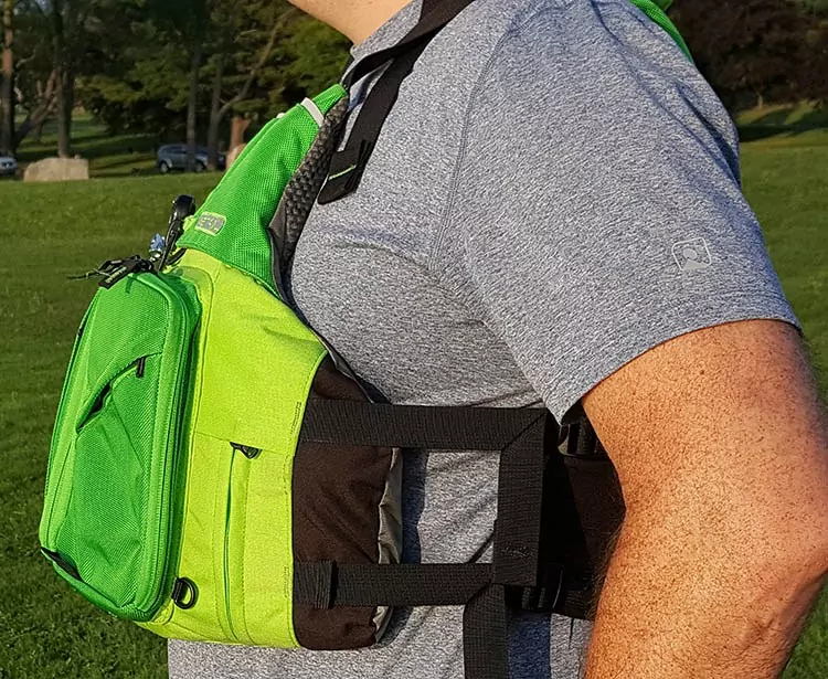 side view of astral ronny fisher personal floatation device vest