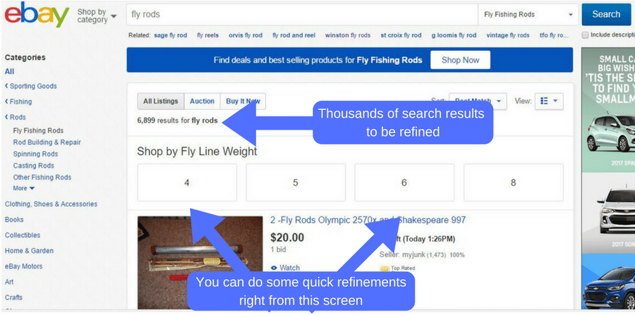 basic fly rod search on ebay