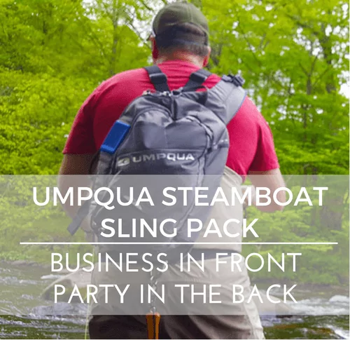 The Umpqua Steamboat Sling Pack. Business in the Front, Party in the Back.