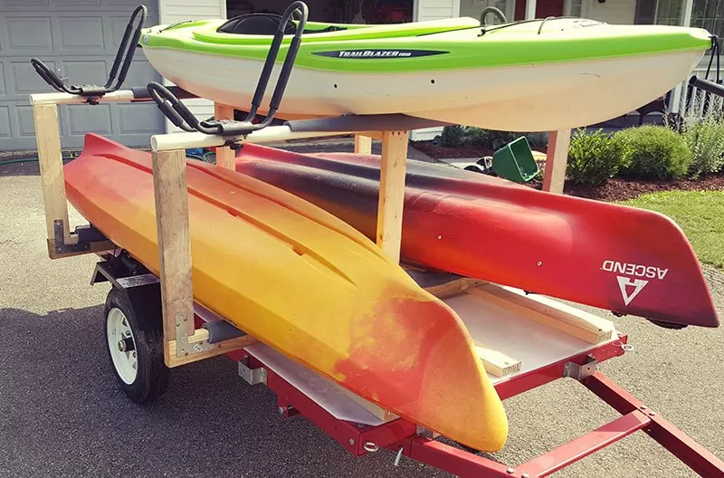 finished kayak trailer