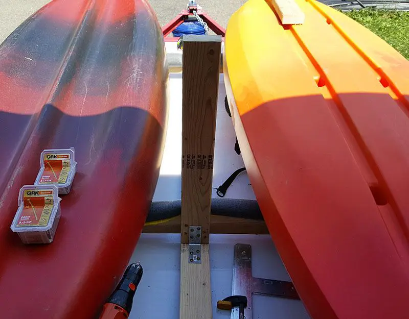 upright image diy kayak trailer