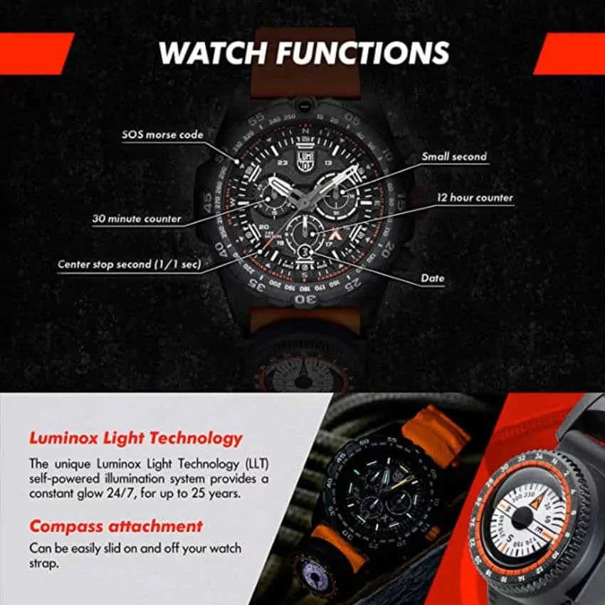 Bear Grylls Luminox 3749 Master Series Watch functions